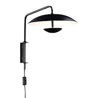 Бра с выключателем в розетку LED Armonico SL6502.401.01 ST-Luce чёрный 1 лампа, основание чёрное в стиле минимализм в розетку